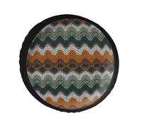 Brown and Green Pattern Spare Tire Cover PVC Leather Spare Wheel Cover Dustproof Waterproof Jeep Tire Cover for 34inch Camper, RV Trailer, Truck, SUV Fit Diameter 28-34 Inch