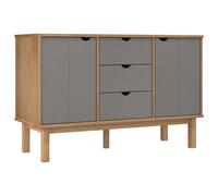 (Brown and grey) vidaXL Solid Wood Pine Sideboard Wooden Cabinet Home Organiser Multi Colours