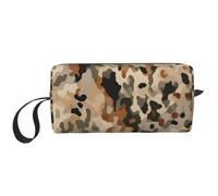Brown and Leopard Print Camouflage Cosmetic Bags for Women Portable Makeup Bag Travel Storage Bag Daily Receive Bag Large Capacity Toiletry Bag