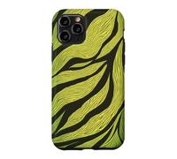 Brown and Lime Green Zebra Skin Stripe Pattern, Retro Club Case for iPhone 11 Pro