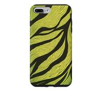 Brown and Lime Green Zebra Skin Stripe Pattern, Retro Club Case for iPhone 7 Plus/8 Plus