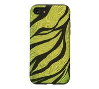 Brown and Lime Green Zebra Skin Stripe Pattern, Retro Club Case for iPhone SE (2020) / 7/8