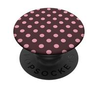 Brown and Pink Polka Dot Aesthetic Cute Large Polkadot PopSockets Adhesive PopGrip