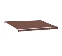 (brown and white, 500 x 350 cm) vidaXL Manual Retractable Awning Shelter Outdoor Awning Folding Arm with LED