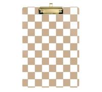 Brown and White American Plaid Acrylic clipboards with folders Standard Letter A4 Size Waterproof for Police Office Nurse Football Coaches Gold 12x9in Tablas para escribir