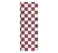 Brown and White American Plaid mens yoga mat for pilates printed, non slip, nonslip yoga towel with bag tapete para ejercicio 71x26 inches
