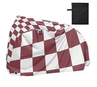 Brown and White American Plaid Waterproof Outdoor Bike Cover with Lock Holes Uv Resistant Indoor Outdoor Storage Mountain Road Electric Bike Cover Fits for Most accesorios para