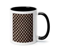 Brown And White Ceramic Coffee Mug with Handle 11 Ounces, Porcelain Mug Coffee Cup Tea Mug Water Cup Ideal for Coffee,Tea,Latte,Cappuccino,Microwave & Dishwasher Safe Unique Gift Cup