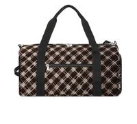 Brown And White Gym Bag Travel Duffel Bags for Men Women Large Weekender Bags Carry On Overnight Duffle Bag with Shoe Compartment for Workout, style, One Size