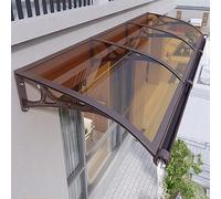 Brown Arc Entrance Canopy for Door/Window - Durable Polycarbonate UV & Rain Protection Large Drip Edge Veranda Cover (120x170cm/47 x67) - Weatherproof Awning Solution
