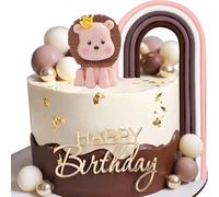 Brown Baby Shower Cake Decoration Lion Cake Topper Gender Reveal Cake Decoration Baby Shower Party Supplies Teddy Bear Decoration