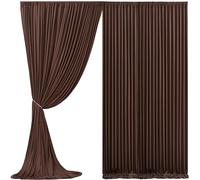 Brown Backdrop Curtain for Parties Wedding Wrinkle Free Brown Photo Curtains Backdrop Drapes Fabric Decoration for Birthday Party Baby Shower 5ft x 7ft,2 Panels