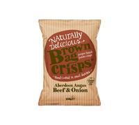 BROWN BAG CRISPS Aberdeen Angus Beef & Onion 150g (Pack of 10)