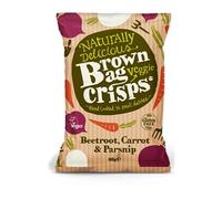 Brown Bag Crisps Beetroot, Carrot & Parsnip Veggie Crisps, 40 g (Pack of 15)