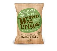Brown Bag Crisps | Cheddar & Onion, 150g x 10 Bags