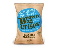 Brown Bag Crisps Sea Salt & Malt Vinegar 150g x 10 Bags