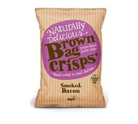 Brown Bag Crisps - Smoked Bacon 40g Bags, Pack of 20