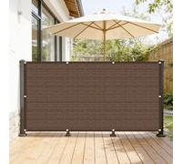 Brown Balcony 100x100 cm - UV & Wind Resint Opaque Garden Fence Cover with Cable Ties for Patio Terrace & Outdoor Spaces Protect