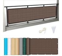 Brown Balcony 130 x 250 cm with Grommets & Cords Outdoor Protect for Terraceand PatioIncludes Cable Ties for Easy Installat