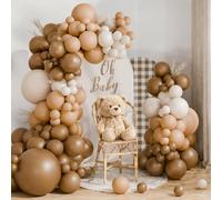 Brown balloon arch Kit, 115pcs Brown Nude Balloon Garland Kit with Beige Cream Balloons for Baby Shower Decorations Neutral, Boy Girl Birthday Party, Christening, Wedding, Welcome Home Decorations