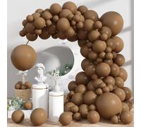 Brown Balloons, 18/12/10/5 In Retro Dark Brown Balloon Garland Arch Kit Different Sizes, Chocolate Coffee Caramel Mocha Helium Latex Balloons for Teddy Bear Birthday Boho Baby Shower Party Decorations