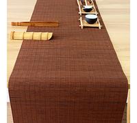 Brown Bamboo Table Runner Mats, Teahouse Hotel Tabletop Decoration Tea Mat, Waterproof Heat-insulating Placemats(Size:40 * 150cm)