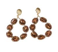 Brown Beaded Dangle Earrings - Boho Native Handmade Braided Bohemian Large Statement Beaded Drop Fringe Earrings for Women Summer Tropical Beach Jewelry