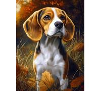 Brown Beagle Stamped Cross Stitch Kits for Beginners Adults - Preprinted 11CT Easy Pattern Needlepoint Kits, Arts and Crafts for Home Decor (11.8x15.7inch) A419