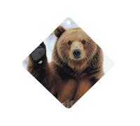 Brown Bear 1 PCS Car Air Freshener Hanging Aromatherapy Tablets Automotive Ornament for Auto Room Bathroom Bedside Rhombus