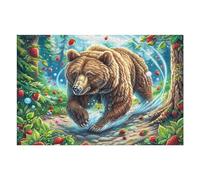 Brown Bear 1000 Pc Classic Jigsaw Puzzle Cute Animals Puzzle for Adults Hard Challenging Hobby Home Decor Poster Sturdy Creativity & Gift Giving 1000 PCS