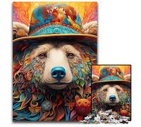 Brown Bear 1000 Piece Jigsaw Puzzle Difficult Puzzles for Adults for Teenagers, Family Game Night, Brain-Challenging Gift Idea 50x75CM/19.68x29.52inch