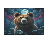 Brown Bear 1000 Piece Jigsaw Puzzle for All Ages Paisaje Edificio Thanksgiving Gift Idea Family Time Durable Cardboard Home Decor Accent 1000 PCS