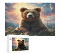 Brown Bear 1000 Piece Jigsaw Puzzles All Ages Paisaje Edificio Jigsaws Evening Wind-Down Activity Challenging Home Decor Stress Relief 1000 PCS