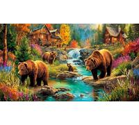 brown-bear 1000 Piece Jigsaw Puzzles for Adults Educational Games Jigsaw Puzzle Home Decors for Adults Gifts 38x52cm/1000pcs