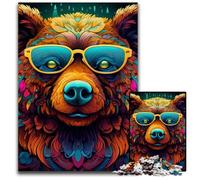 Brown Bear 1000 Piece Jigsaw Puzzles for Adults Wooden Jigsaw Relaxing Entertainment, Home Decor 50x75CM/19.68x29.52inch