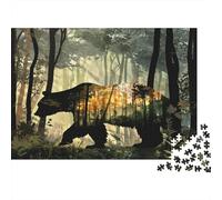Brown Bear 1000 Piece Puzzle Games Premium & Durable for Adults Fun Puzzles for Creativity And Mindfulness Challenging Jigsaw Puzzles for Adults And Family for Stress Relief 1000pcs (75x50cm)