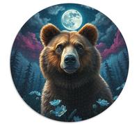 Brown Bear 1000 Piece Round Puzzle Animals Das Tier Premium Relaxing Puzzle for Adults & Kids Creative Challenge Home Decor Gift 1000pcs (67.5x67.5cm)