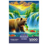 Brown Bear 1000 Pieces Cute Animal Paper Jigsaw Puzzle - Non-Toxic Ink Educational Game for Kids & Adults | 38x26cm/1000pcs