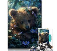 Brown Bear 1000 Pieces Jigsaw Puzzles for Adults And Teens,Help The Brain Exercise Addictive Toys to Cultivate Patience Great Gift (38x26cm)