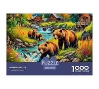 Brown Bear 1000 Pieces Jigsaw Puzzles For Adults Family Challenge Toys Stress Relieving Entertainment Exercise The Memory of The Brain for The Whole for Women, Gifts for Men 70x50cm/100