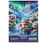 Brown Bear 1000 Pieces Portable Jigsaw Puzzle Animal for Adults Quirky, Abstract Design, Fun Details, Educational, Challenging 70x50cm/1000pcs