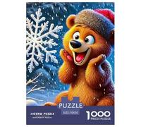 Brown Bear 1000 Pieces Premium Jigsaw Animal Age 12+ Cool Collage Effect, Home Decoration, Educational, Challenging 70x50cm/1000pcs