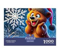 Brown Bear 1000 Pieces Premium Jigsaw Animal Age 3+ Cool Collage Effect, Home Decoration, Educational, Challenging Puzzle Games 70x50cm/1000pcs