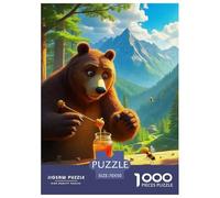 Brown Bear 1000 Pieces Premium Jigsaw Animal for Adults Cool Collage Effect, Fun Details, Educational, Challenging Puzzle Games 70x50cm/1000pcs
