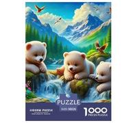 Brown Bear 1000 Pieces Premium Jigsaw Animal for Adults Gifts Cool Collage Effect, Home Decoration, Educational, Challenging Puzzle Games 38x26cm/1000pcs