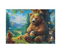 Brown Bear 300-piece Jigsaw Puzzle Bundle Cute Animals Family Puzzle Lovers Brain Training Mindful Activity Spring Creativity & Gift Giving 300 PCS