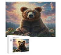 Brown Bear 300 Piece Jigsaw Puzzles All Ages Paisaje Edificio Jigsaws Evening Wind-Down Activity Challenging Home Decor Stress Relief 300 PCS