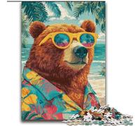Brown Bear at The Beach Puzzles for Adults And Teenagers, Family Game Stress Reliever Difficult Challenge Great Gifts And Toys (70x100cm)