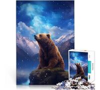 Brown Bear Aurora Borealis1000 Piece Jigsaw Puzzles for teenagers Jigsaw Quiz game is ideal as a gift for the whole family 38x26cm