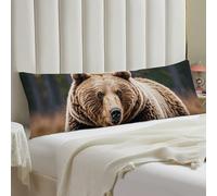 Brown Bear Body Pillow Case 20x54 Throw Pillow Cover with Hidden Zipper Breathable & Cozy Full Long Pillowcase Protector Spring Easter Cover for Sleeping Bedroom Couch Sofa Decor
